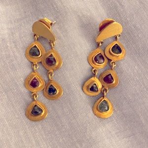 Handmade 14k gold over silver tourmaline earrings